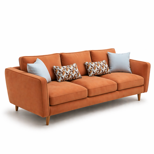 3-SEATER SOFA WITH WOODEN LEGS