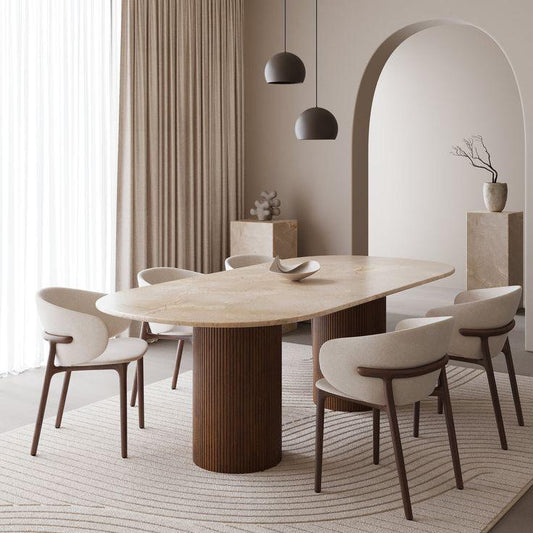 FLOWLIN TABLE WITH WOODEN LEGS. NEXT DAY DELIVERY